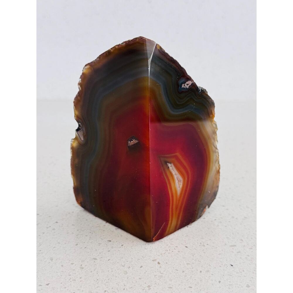 Polished Carnelian Crystal Flame Agate